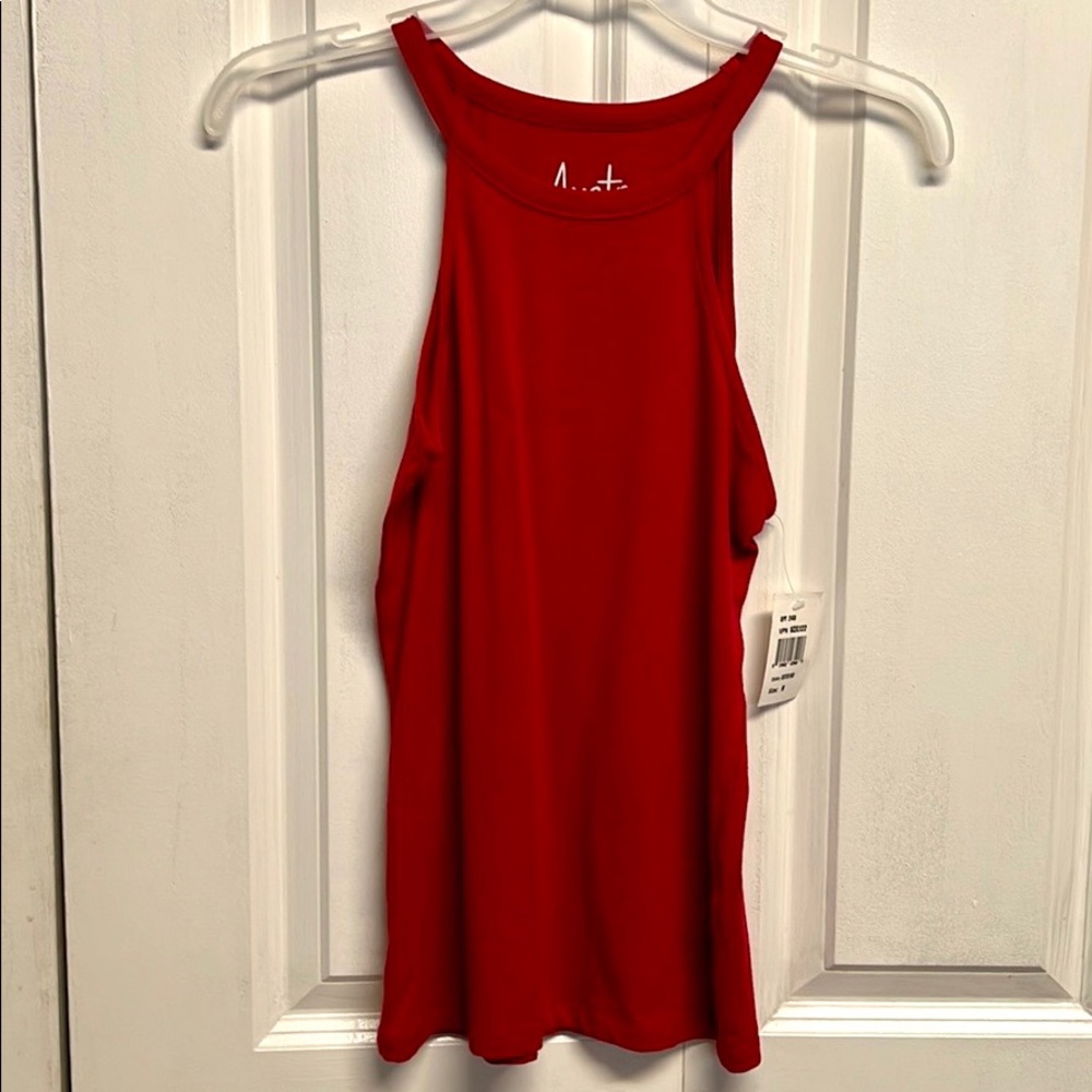 Aveto Jester Red Cotton Stretch Tank Top Size Jr M NWT